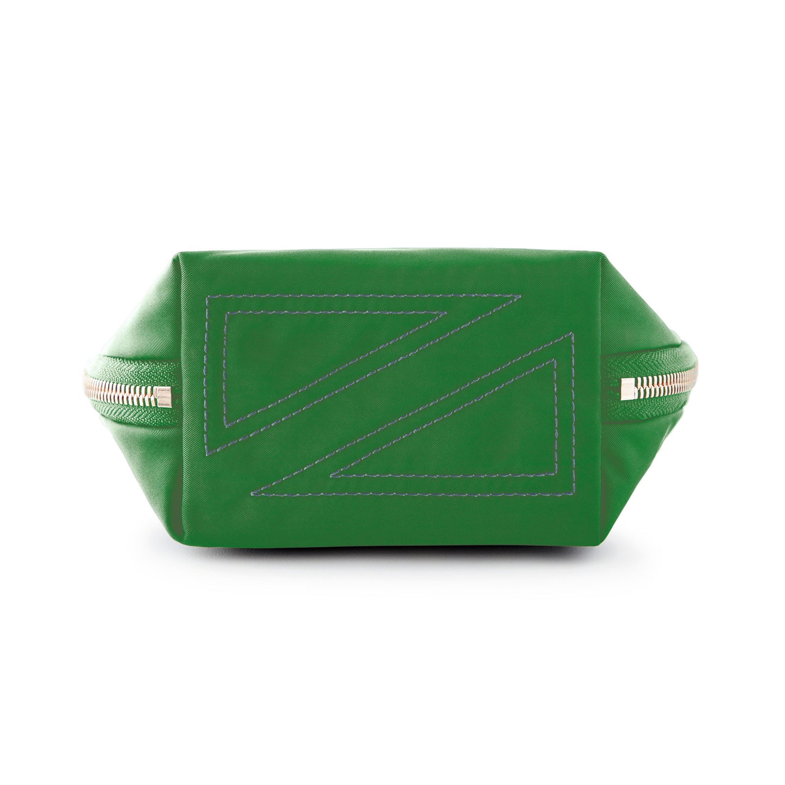 color: Kelly Green Fabric with Light Navy Interior; alt: Everyday Small Size Makeup Bag | KUSSHI