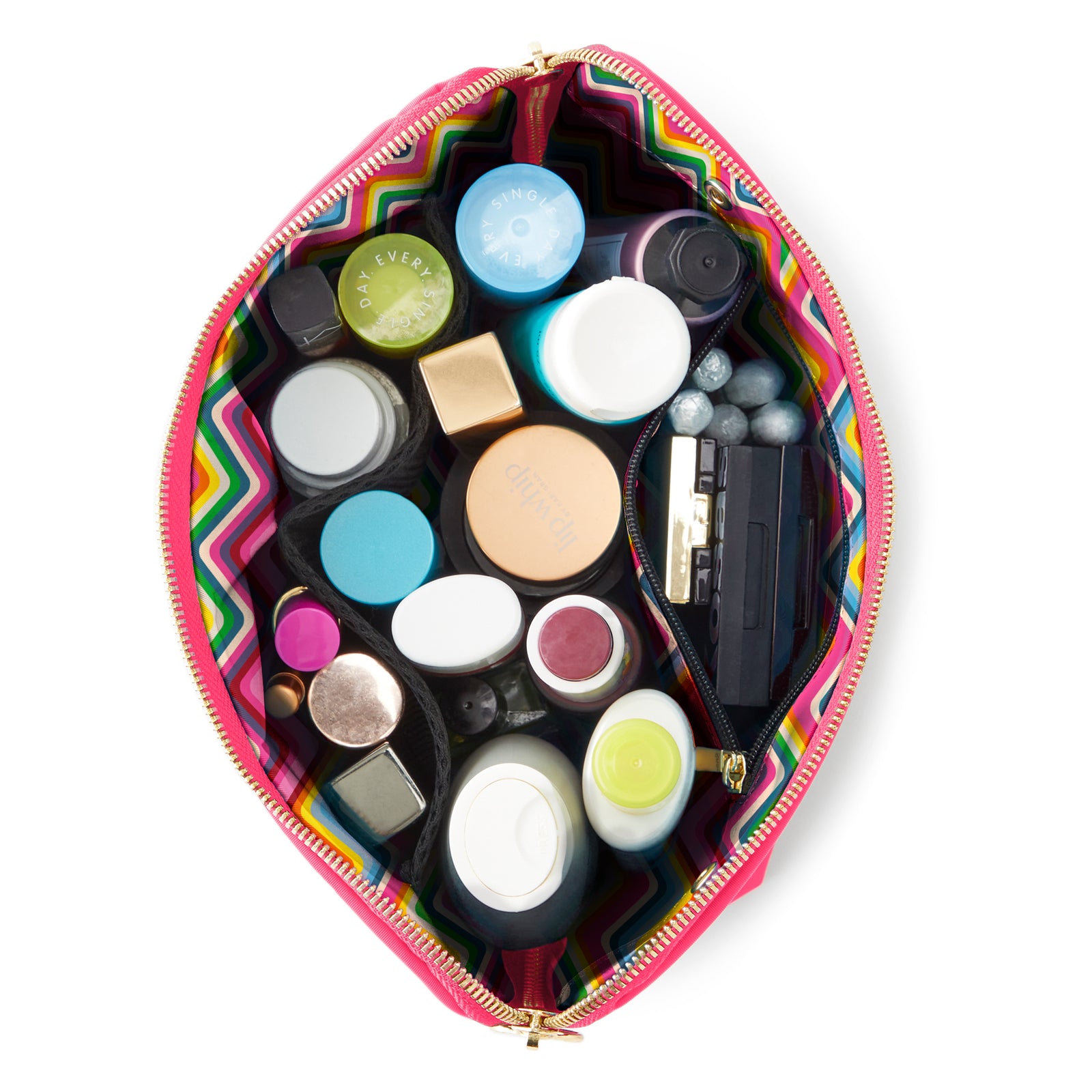 color: Watermelon Fabric with Chevron Interior;