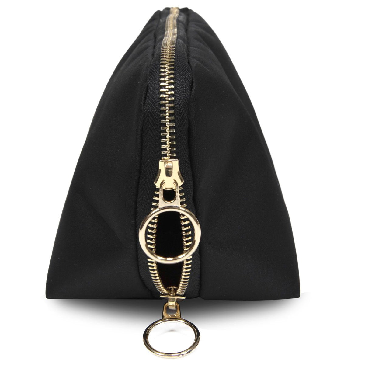 color: Satin Black Fabric; alt: Signature Medium Size Makeup Bag | KUSSHI