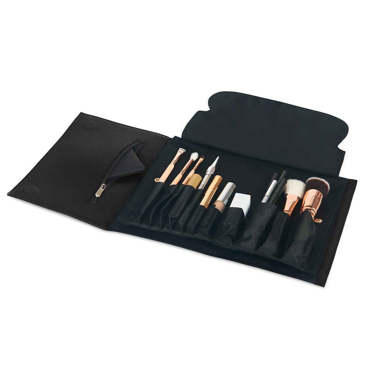 color: Black Leather+Brush Organizer
