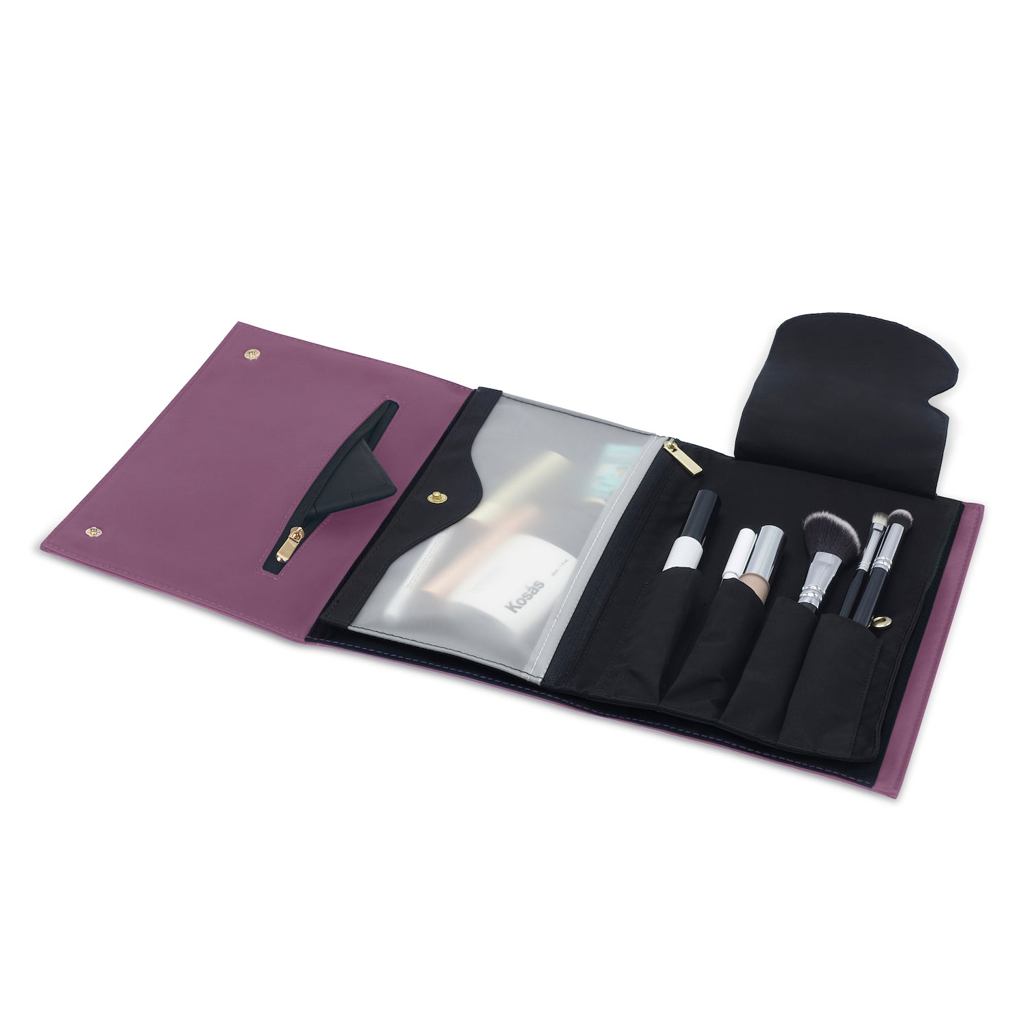 color: Plum Fabric+Brush Organizer