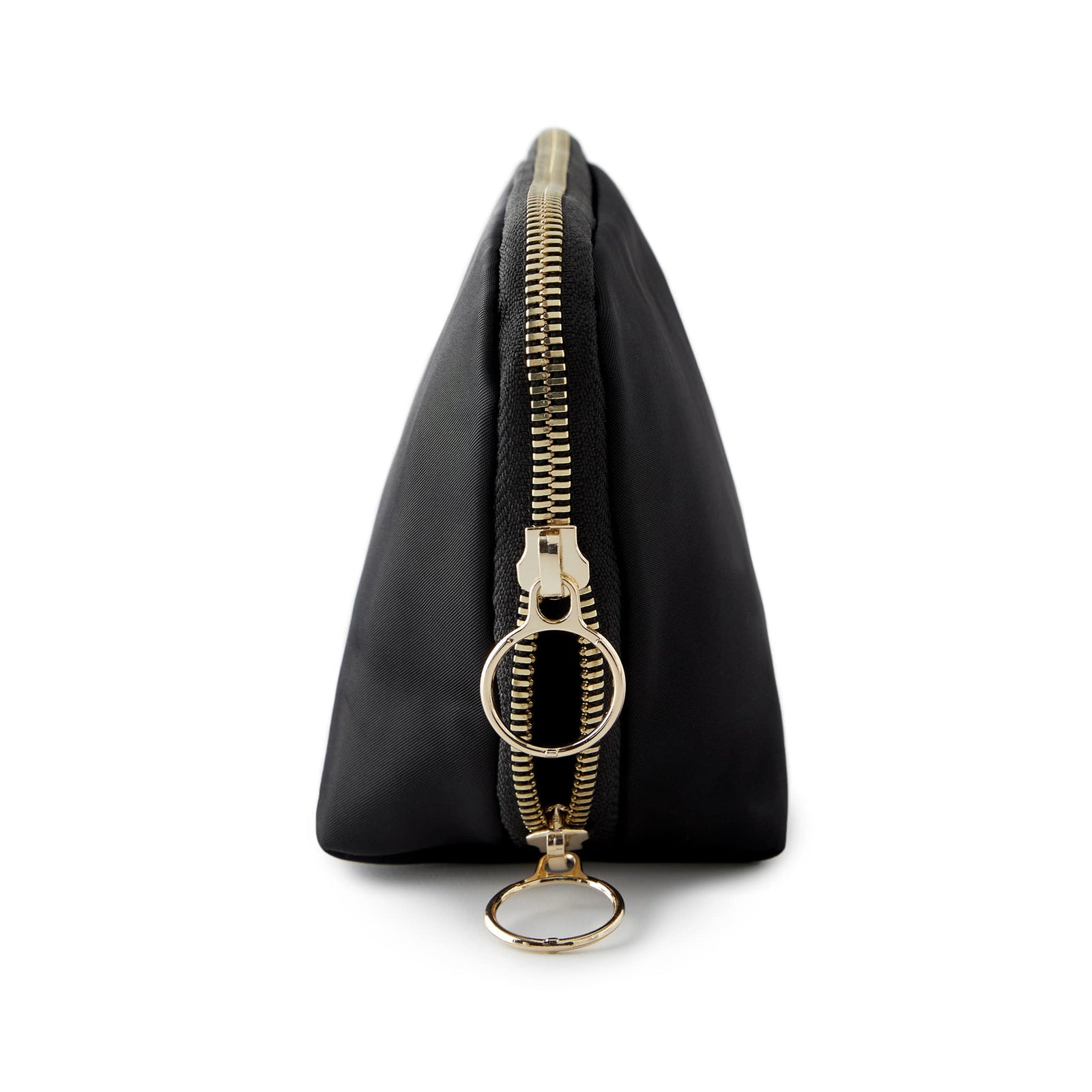 color: Satin Black Fabric with Emerald Green Interior; alt: Everyday Small Size Makeup Bag | KUSSHI