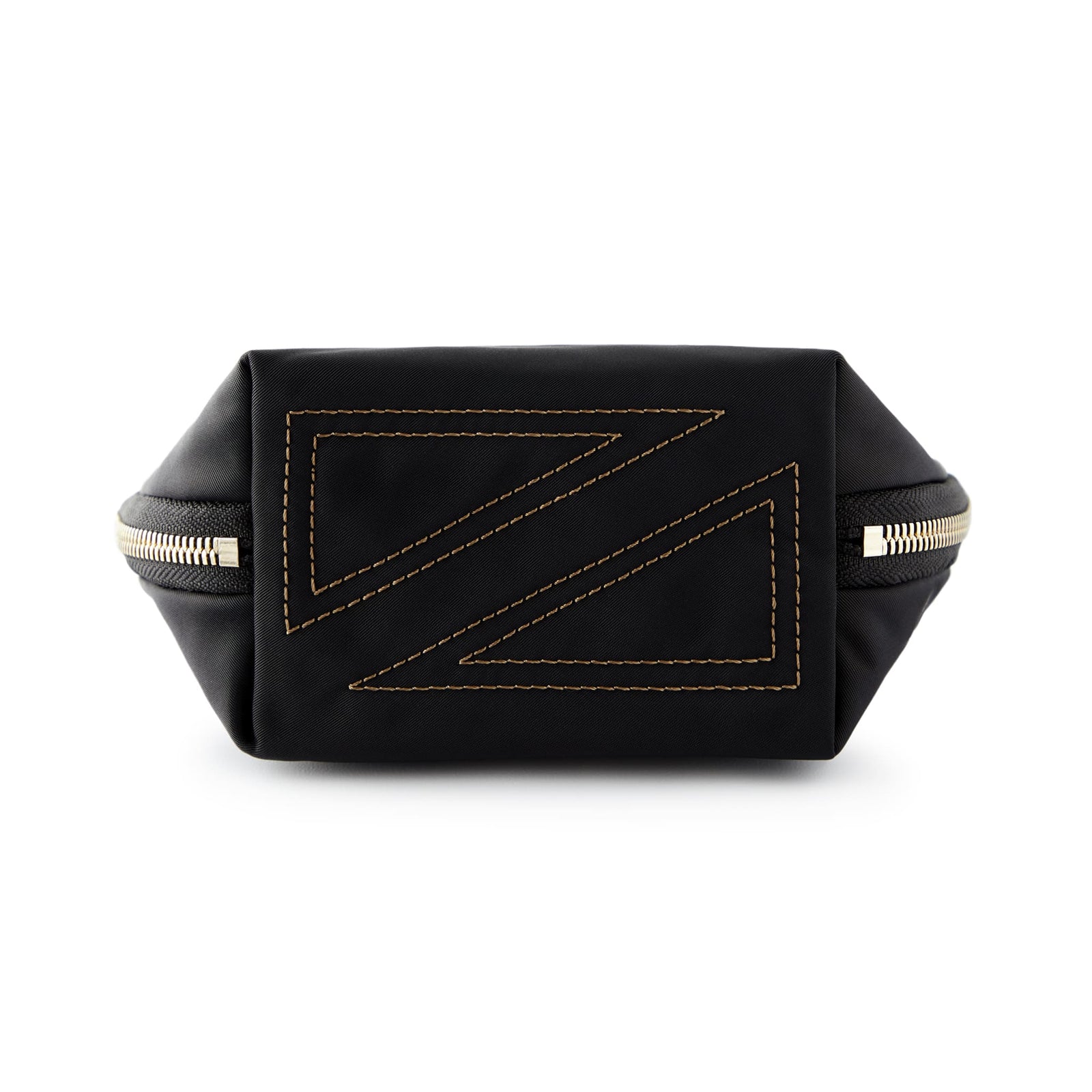 color: Satin Black Fabric with Leopard Interior; alt: Everyday Small Size Makeup Bag | KUSSHI