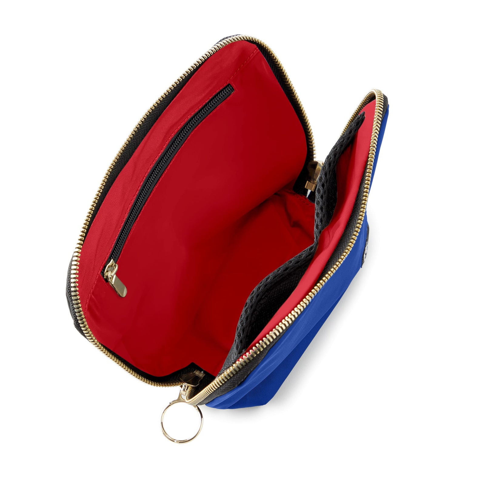 color: Royal Blue Fabric with Red Interior; alt: Everyday Small Size Makeup Bag | KUSSHI