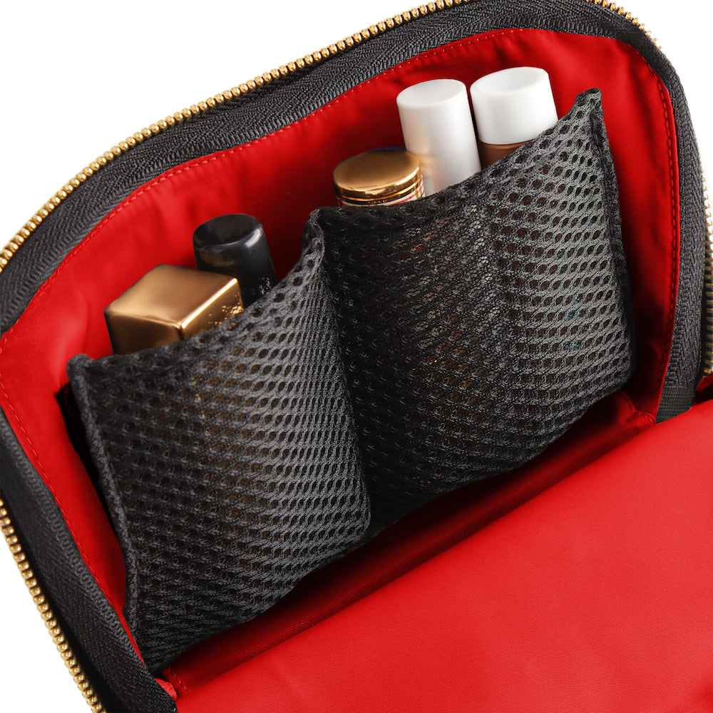 color: Red Interior; alt: Everyday Small Size Makeup Bag | KUSSHI