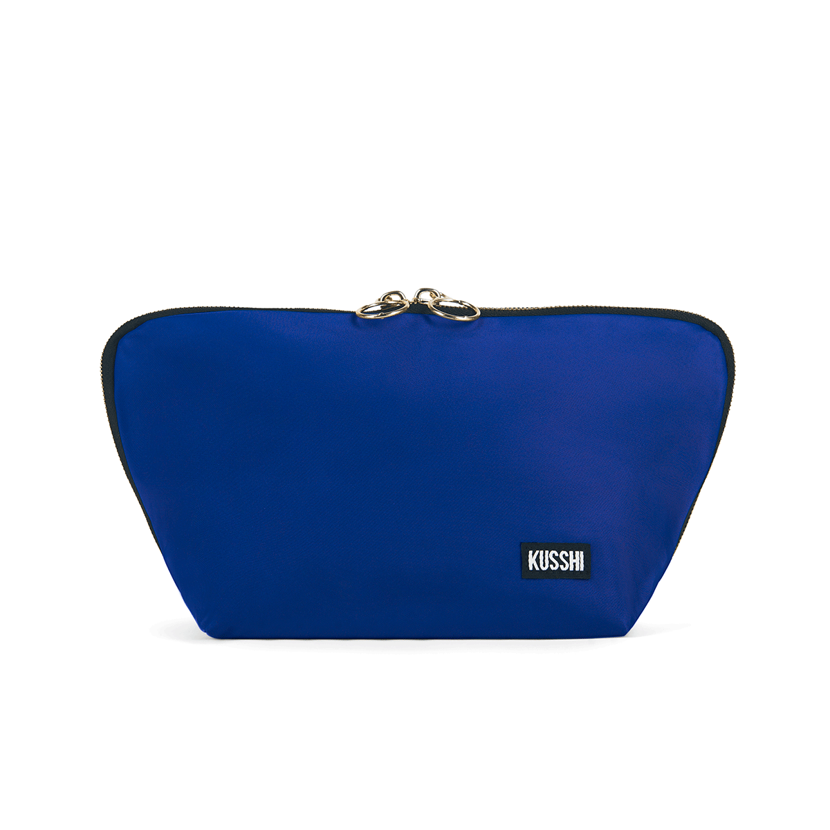 color: Royal Blue Fabric with Red Interior; alt: Signature Medium Size Makeup Bag | KUSSHI