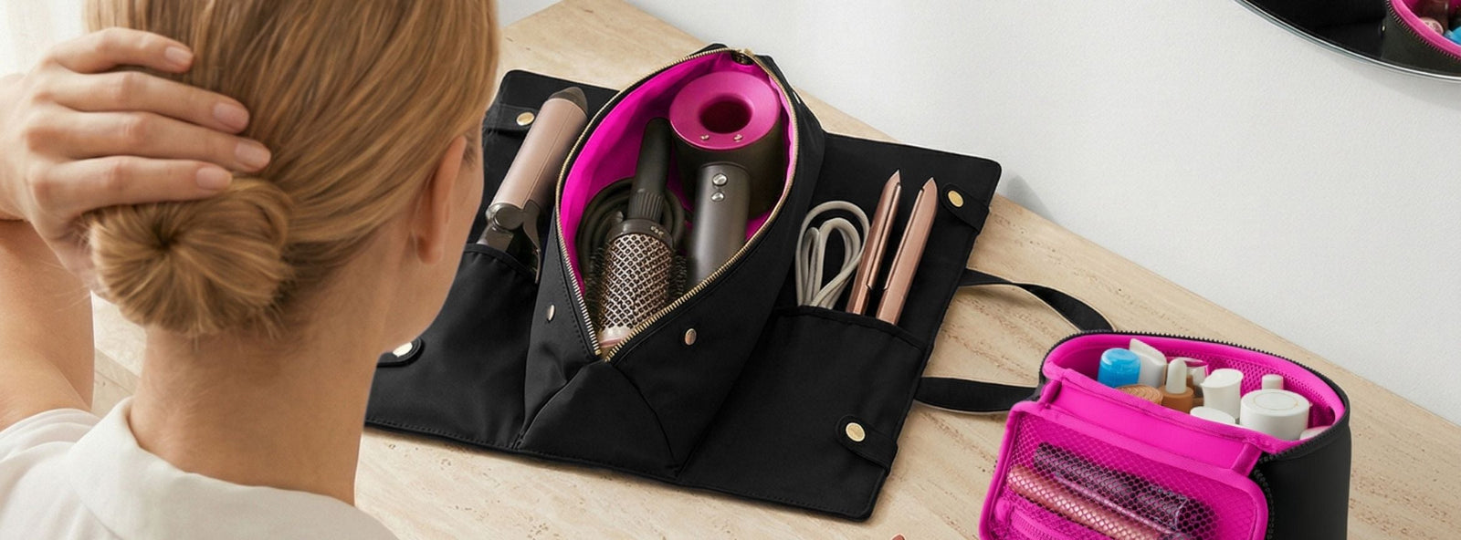 Black with Pink