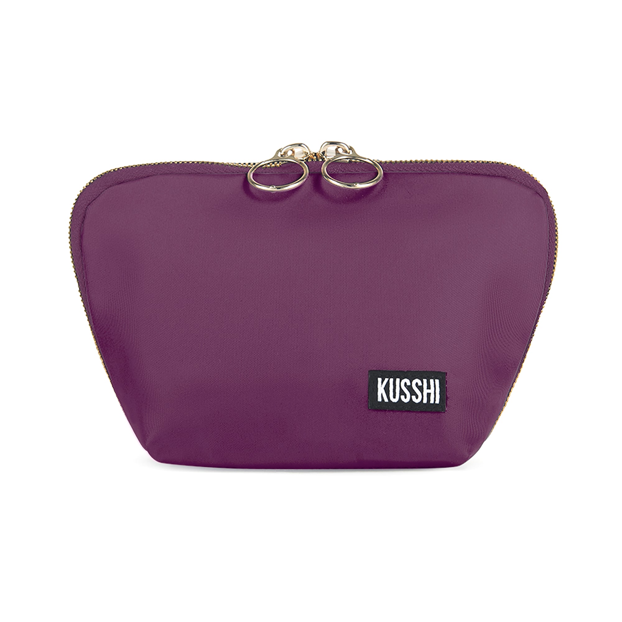 color: Garnet Fabric with Lilac Interior; alt: Everyday Small Size Makeup Bag | KUSSHI