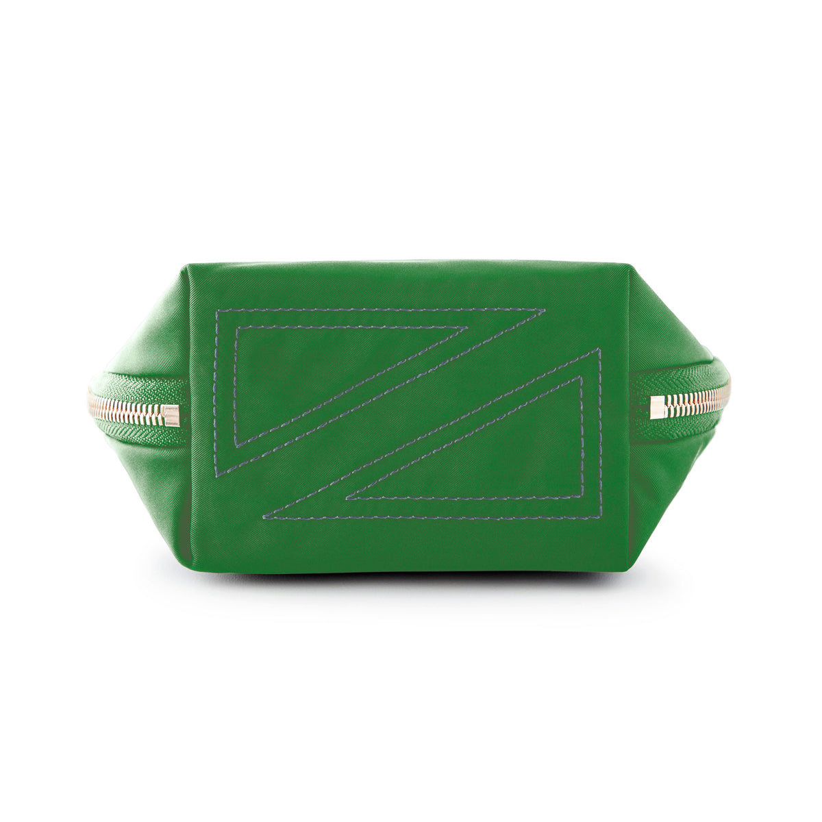color: Kelly Green Fabric with Light Navy Interior; alt: Everyday Small Size Makeup Bag | KUSSHI