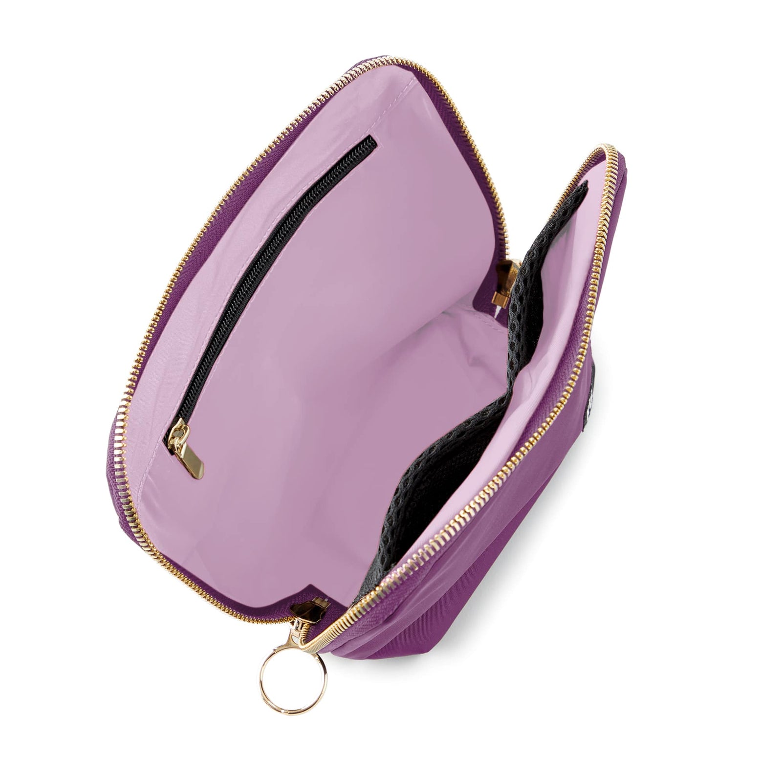color: Garnet Fabric with Lilac Interior; alt: Everyday Small Size Makeup Bag | KUSSHI