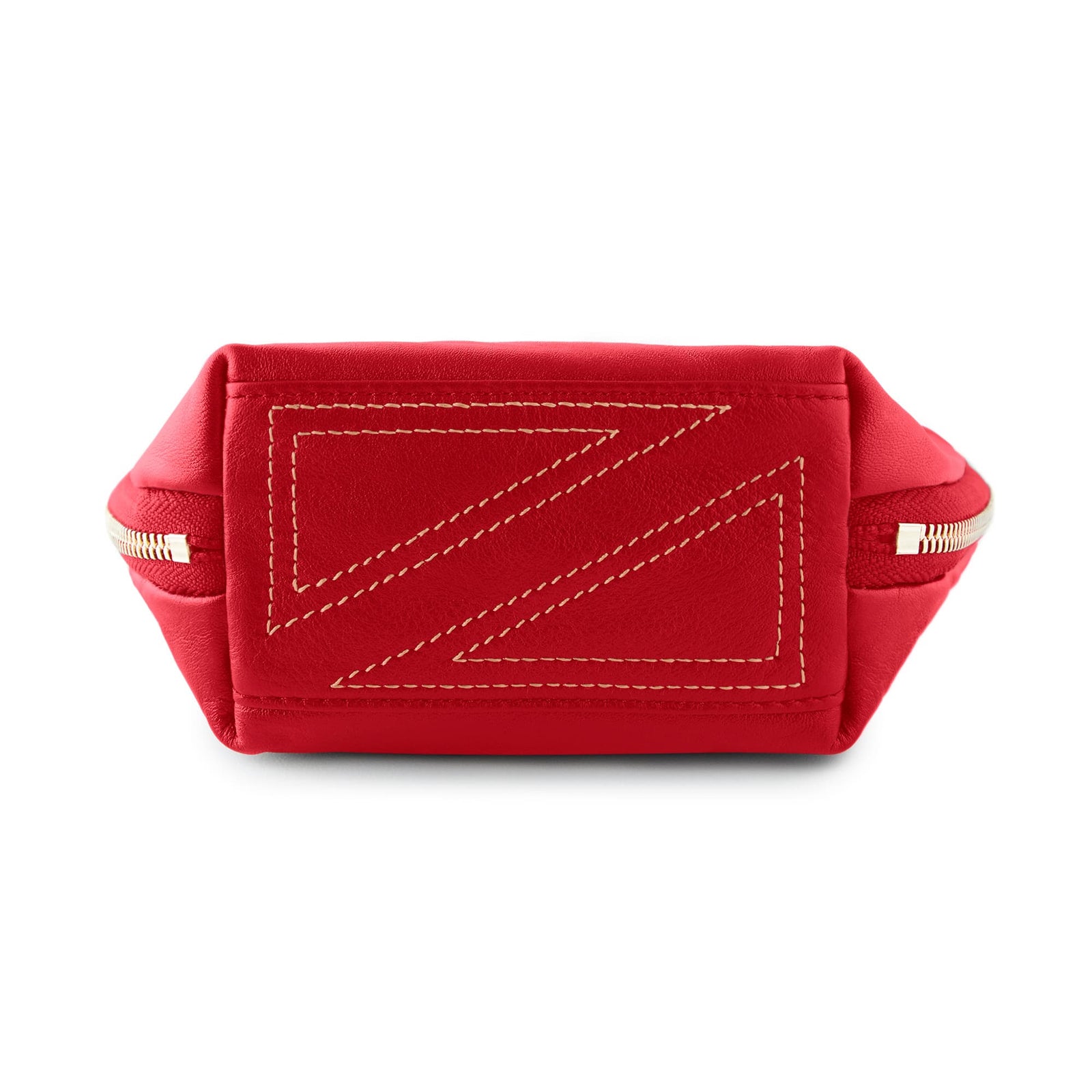 color: Red Leather with Leopard Interior; alt: Everyday Small Size Makeup Bag | KUSSHI