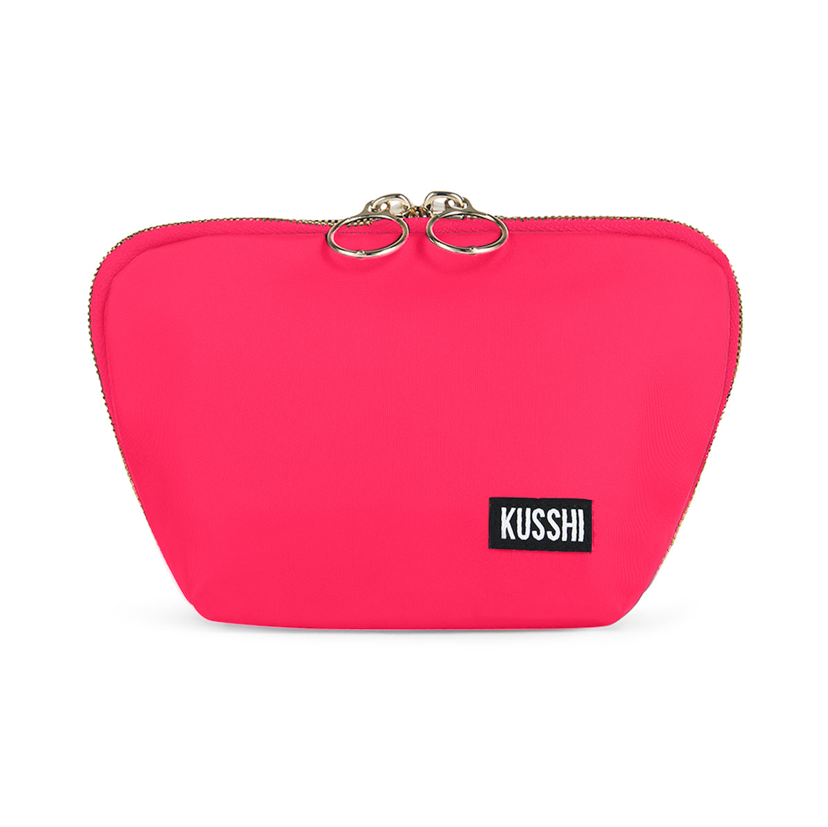 color: Watermelon Fabric with Chevron Interior; alt: Everyday Small Size Makeup Bag | KUSSHI