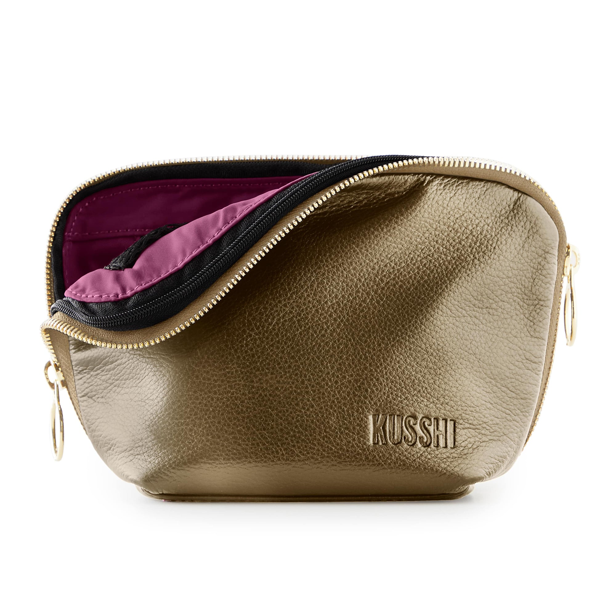 Metallic Bronze Leather with Bordeaux Interior