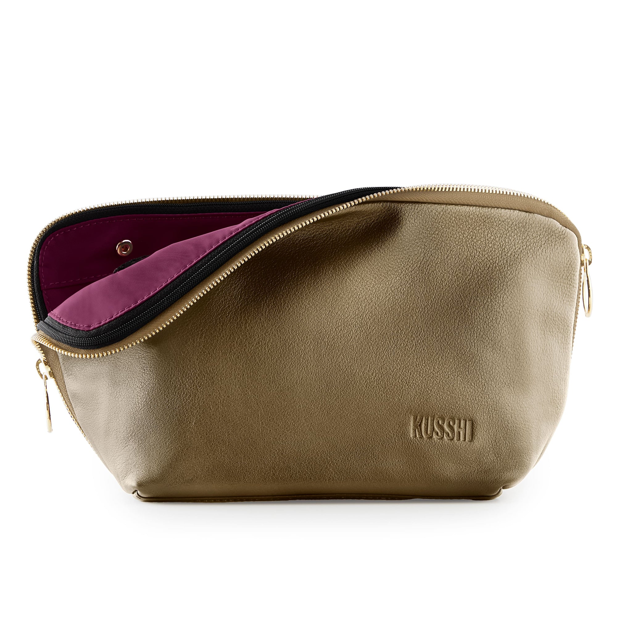 Metallic Bronze Leather with Bordeaux Interior