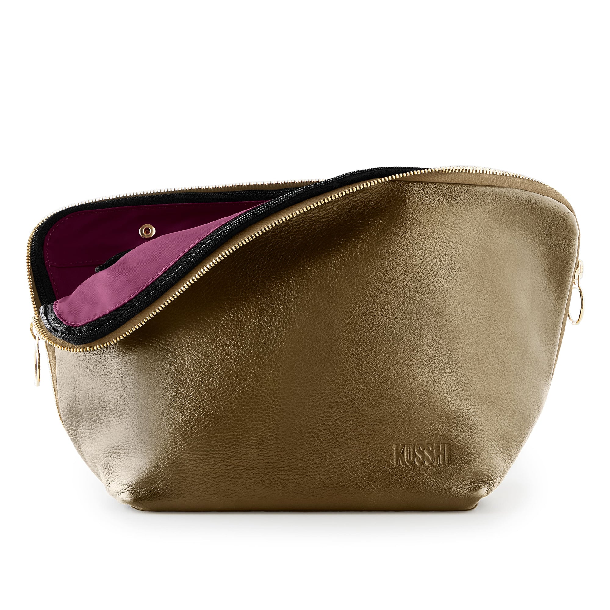 Metallic Bronze Leather with Bordeaux Interior