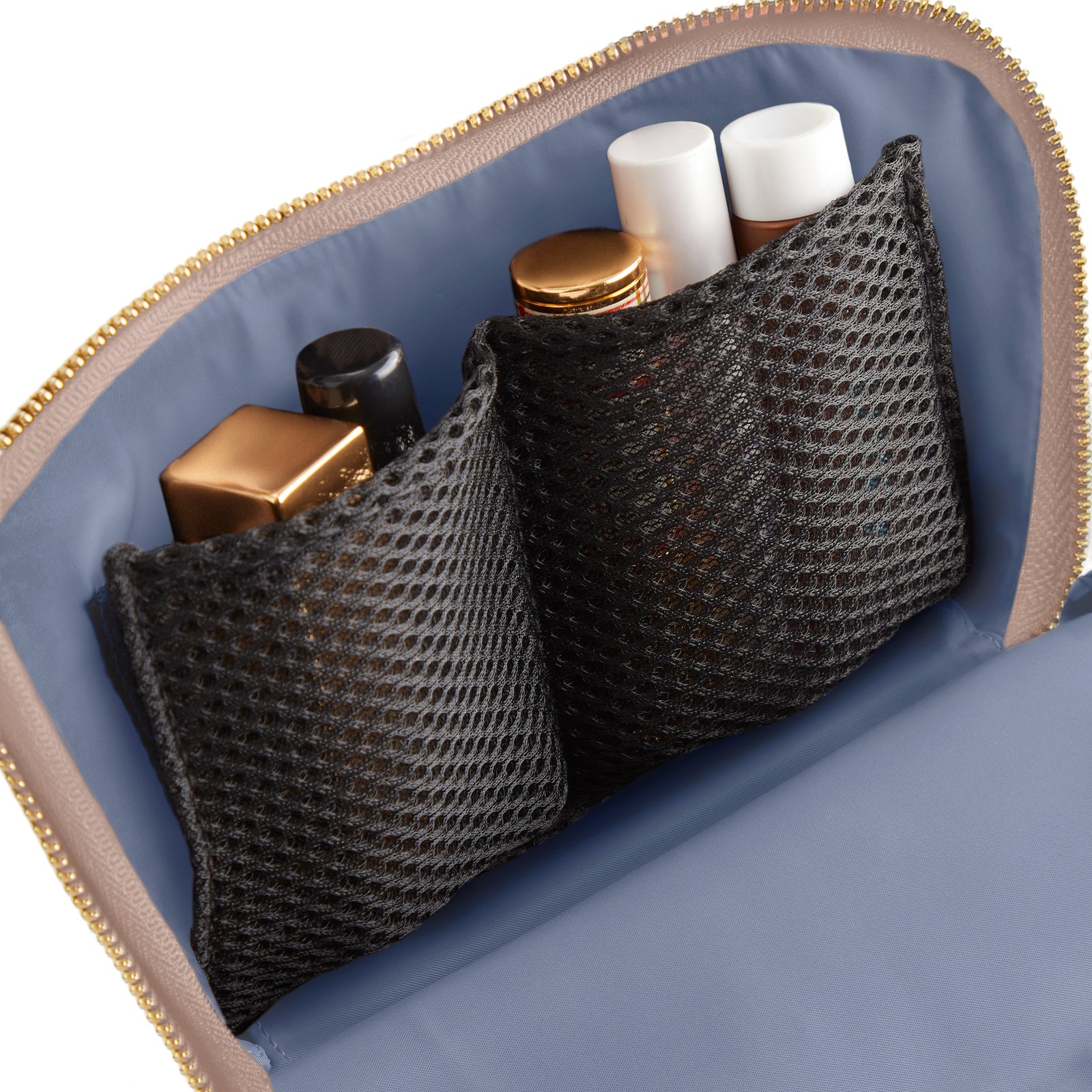 Blush Fabric with Cool Grey Interior