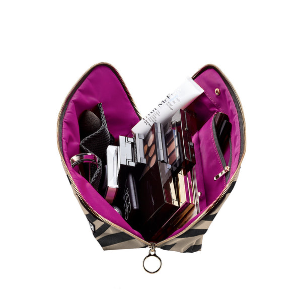 color: Signature+Zebra Fabric with Fuschia Interior