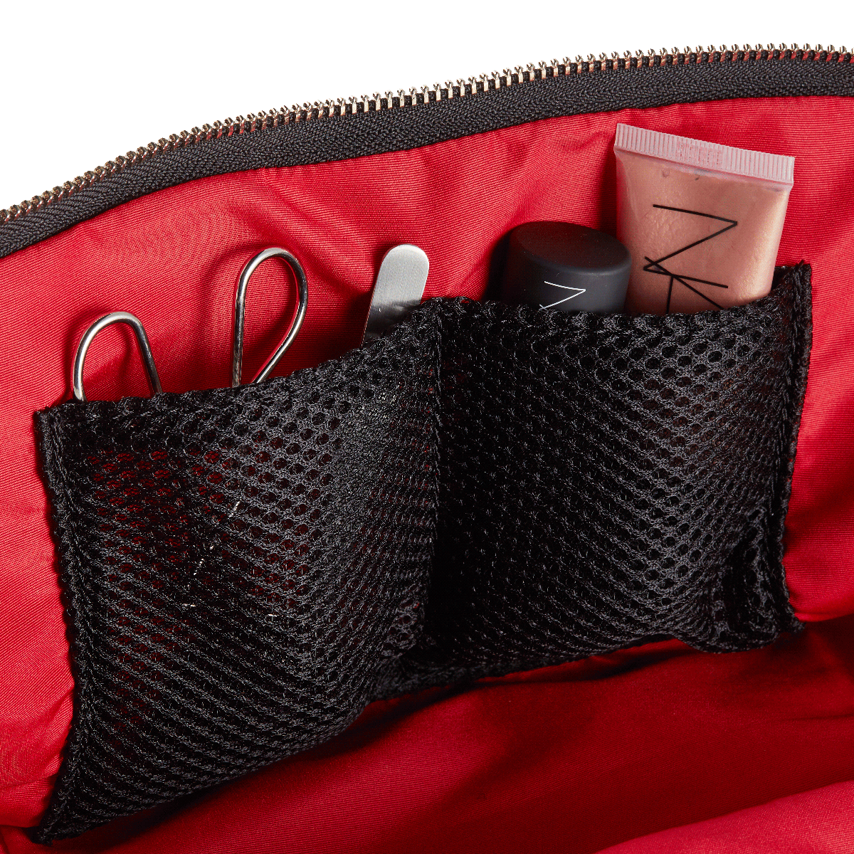 color: Red Interior; alt: Signature Medium Size Makeup Bag | KUSSHI