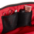 color: Satin Black Fabric with Red Interior; alt: Vacationer Large Size Makeup Bag | KUSSHI