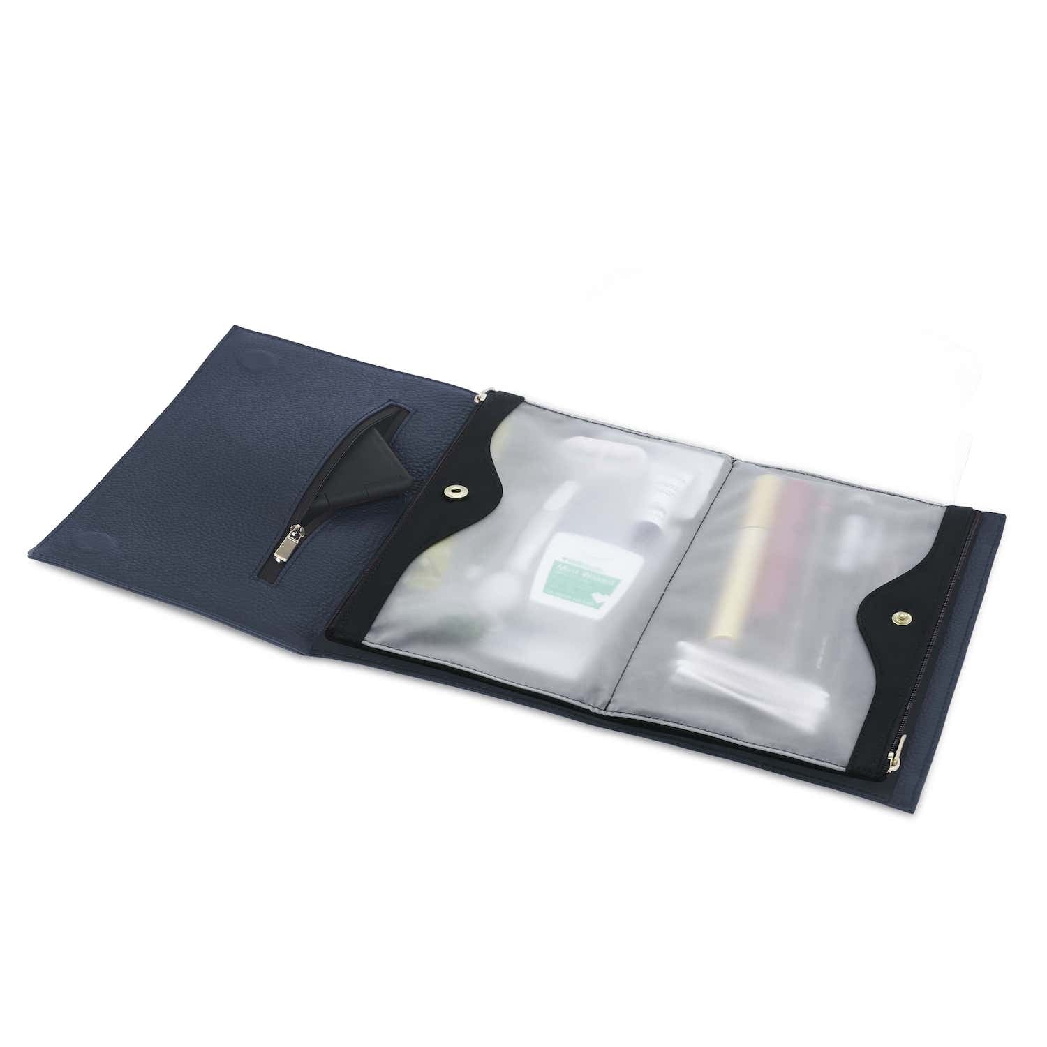 color: Navy Leather+Double Pocket Organizer