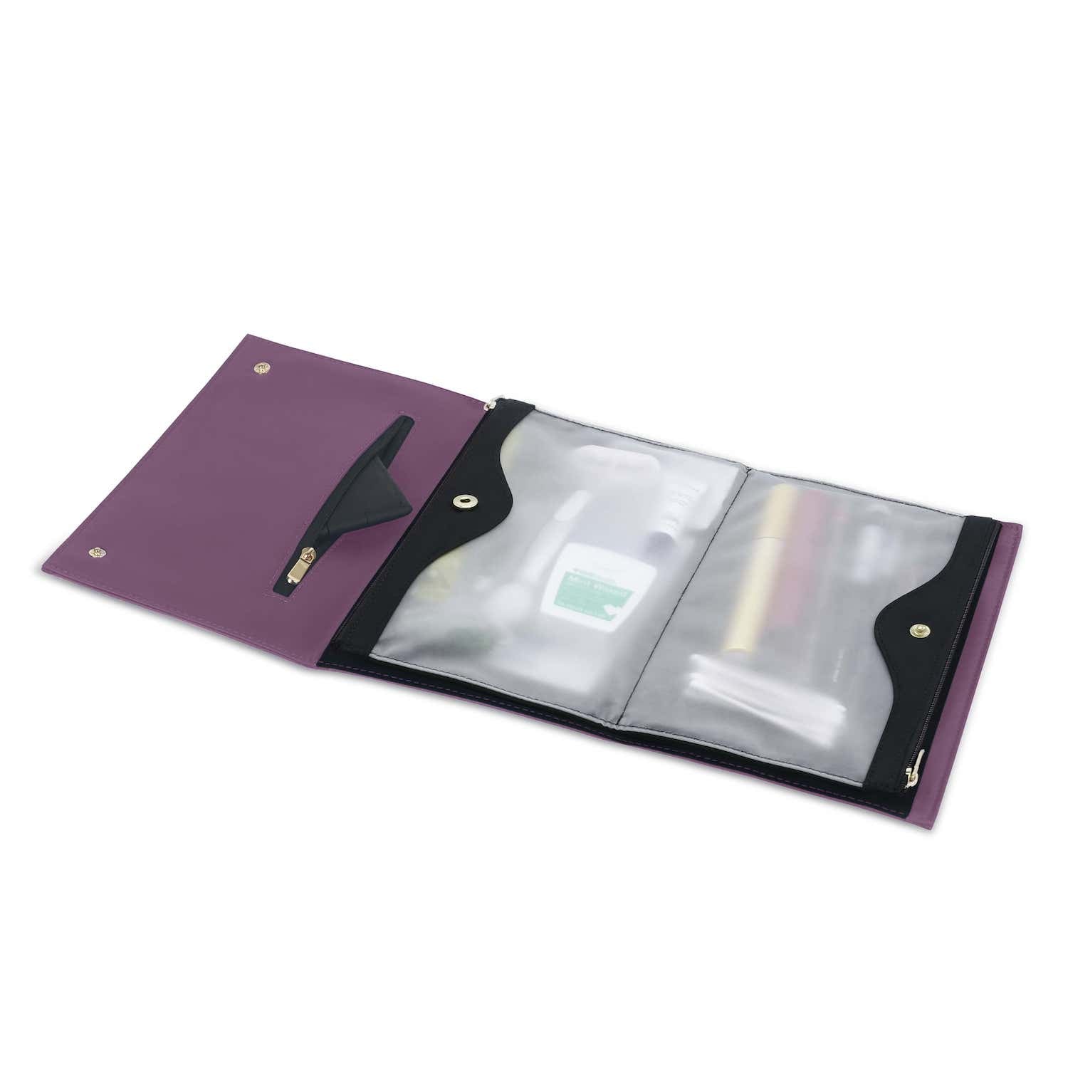 color: Plum Fabric+Double Pocket Organizer