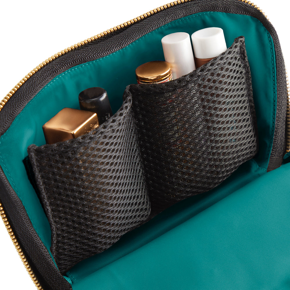 color: Emerald Green Interior; alt: Everyday Small Size Makeup Bag | KUSSHI