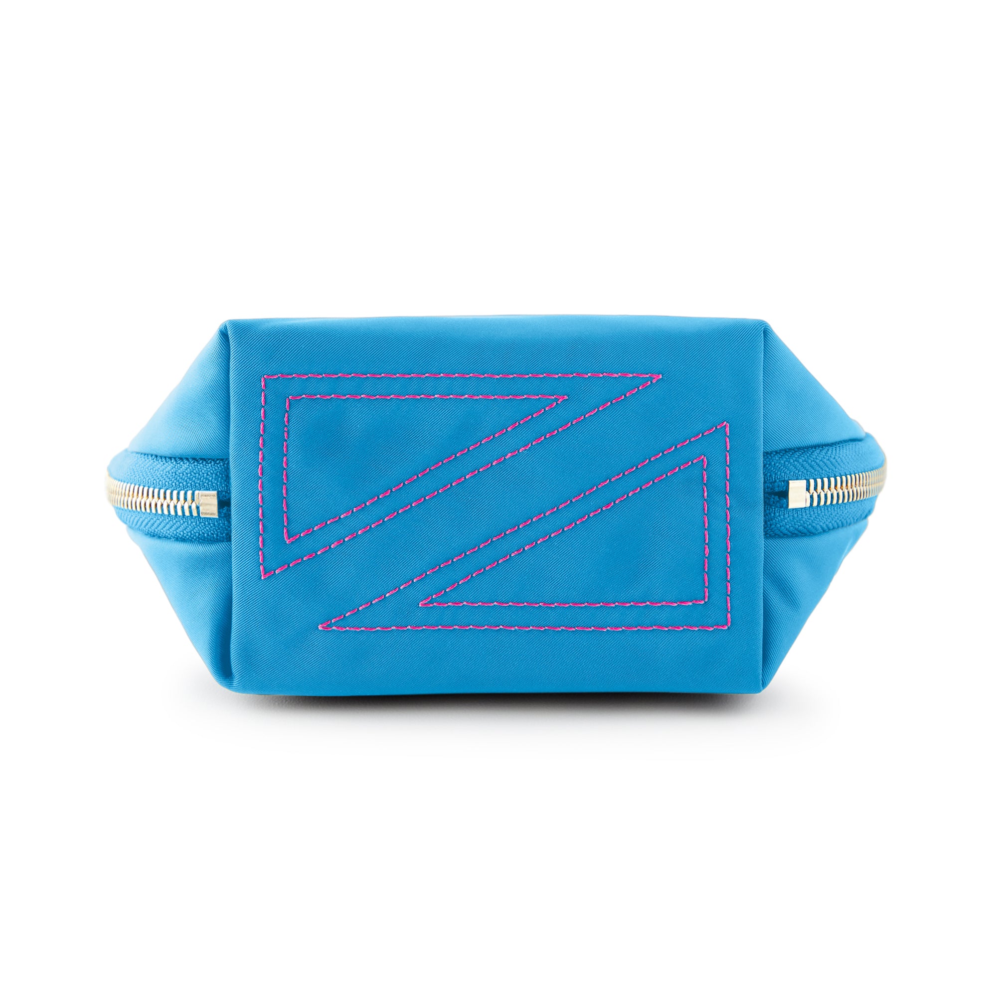 color: Electric Blue Fabric with Neon Pink Interior; alt: Everyday Small Size Makeup Bag | KUSSHI