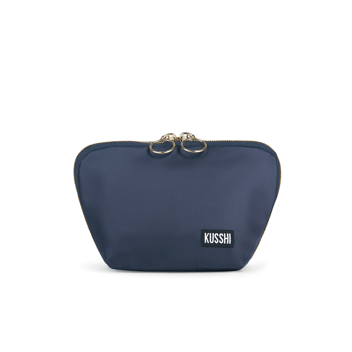 color: Navy Fabric with Pink Interior; alt: Everyday Small Size Makeup Bag | KUSSHI