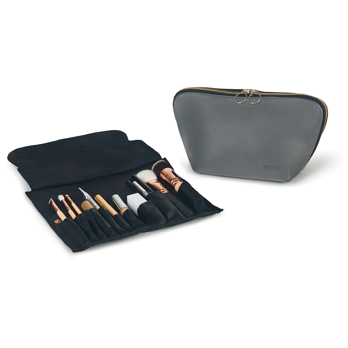 Signature Medium Leather Makeup Bag | KUSSHI