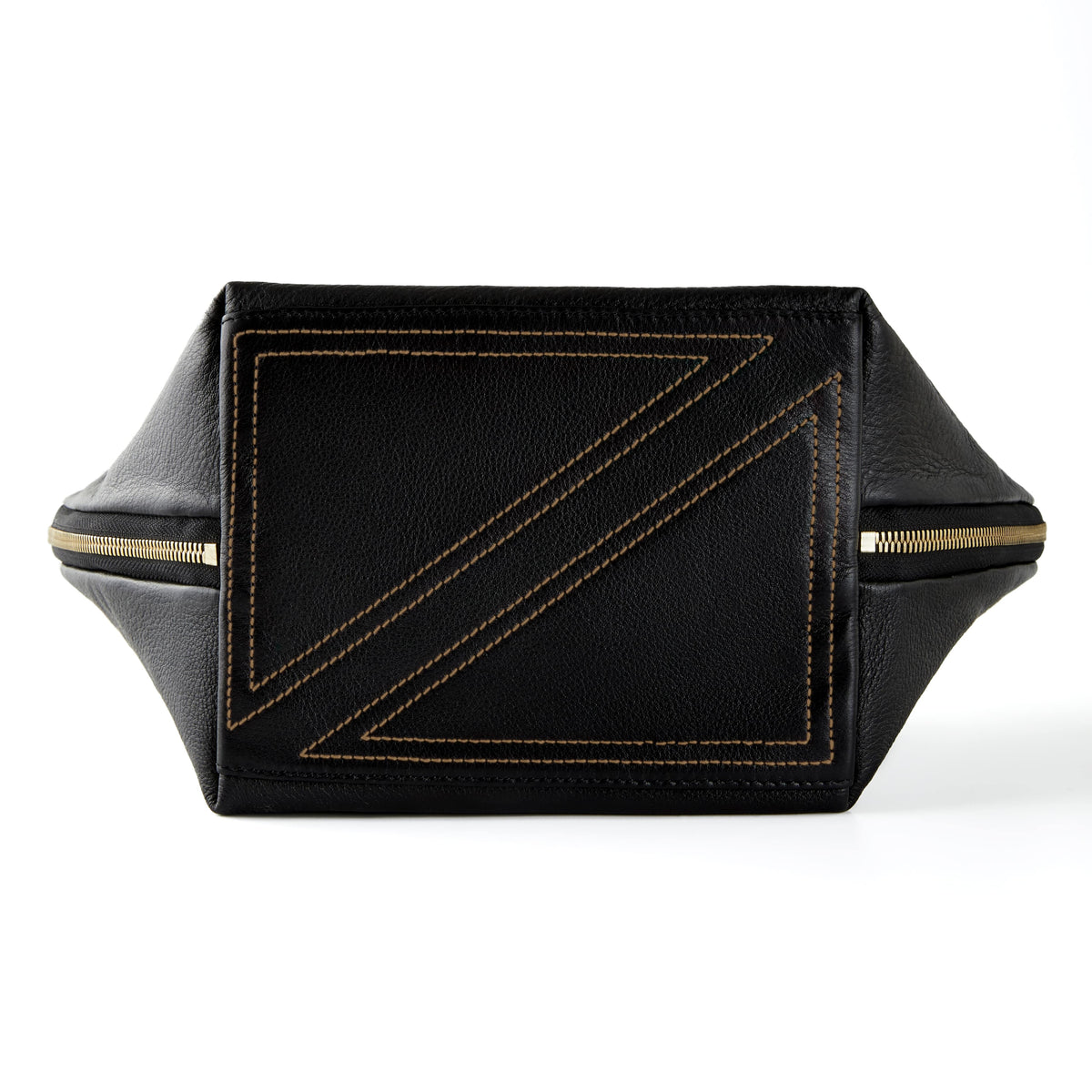 color: Luxurious Black Leather with Leopard Interior; alt: Vacationer Large Size Makeup Bag | KUSSHI