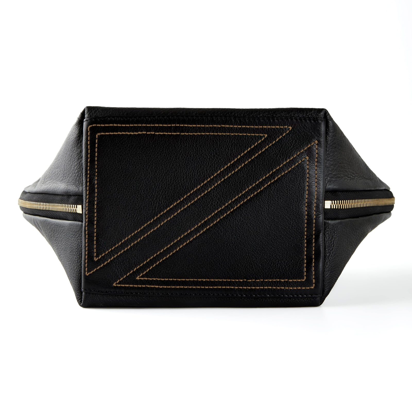 color: Luxurious Black Leather with Leopard Interior; alt: Vacationer Large Size Makeup Bag | KUSSHI