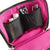 color: Luxurious Black Leather with Pink Interior; alt: Vacationer Large Size Makeup Bag | KUSSHI