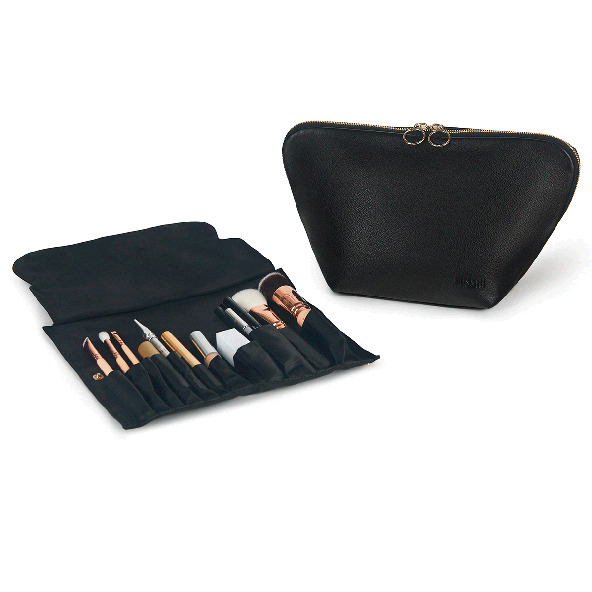 Vacationer Large Leather Makeup Bag | KUSSHI