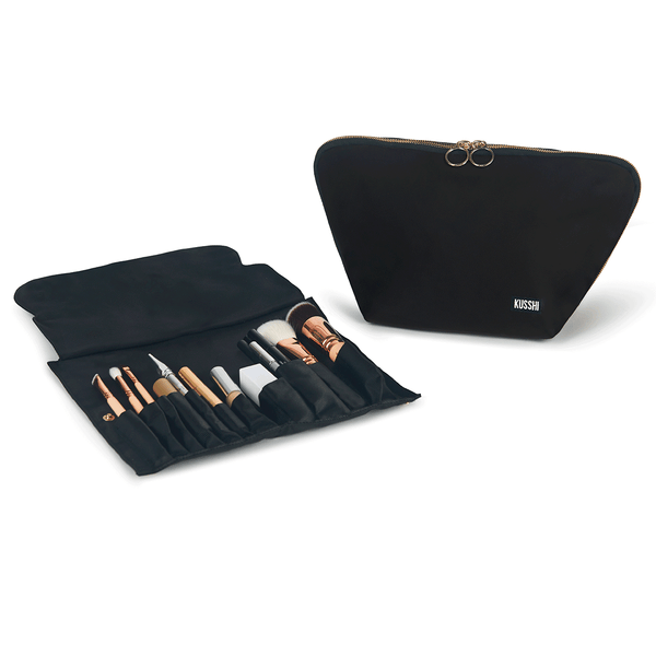 Vacationer Makeup Bag with Makeup Brush Organizer | KUSSHI