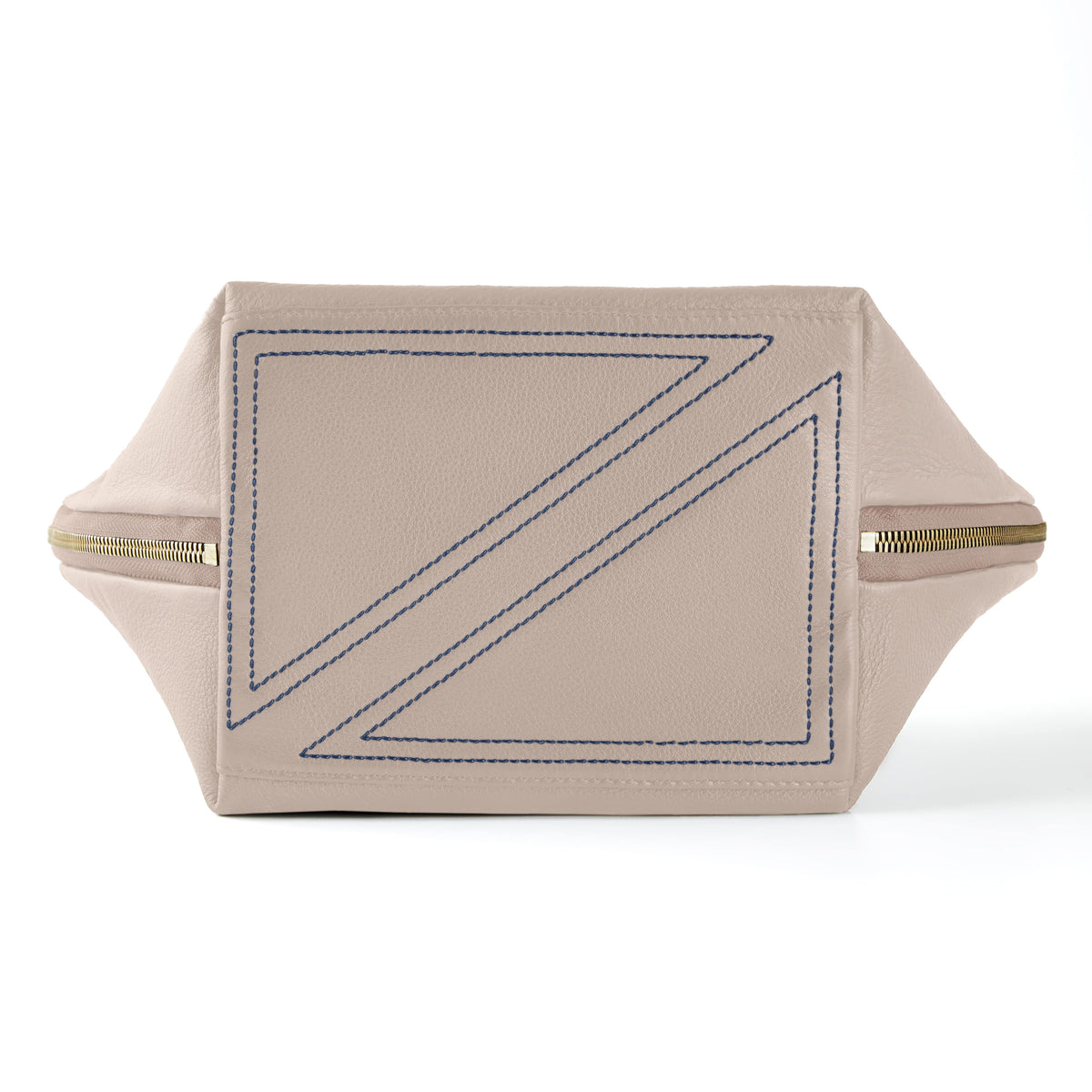 color: Blush Pink Leather with Cool Grey Interior; alt: Vacationer Large Size Makeup Bag | KUSSHI