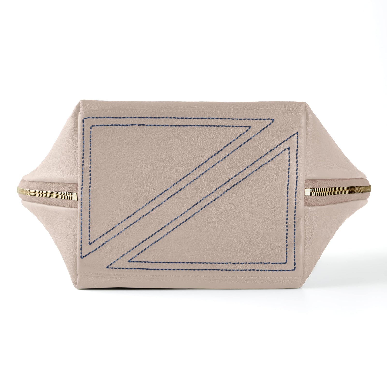 color: Blush Pink Leather with Cool Grey Interior; alt: Vacationer Large Size Makeup Bag | KUSSHI