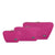 color: Pink Fabric with Teal Interior; alt: The Complete KUSSHI Set Makeup Bag | KUSSHI