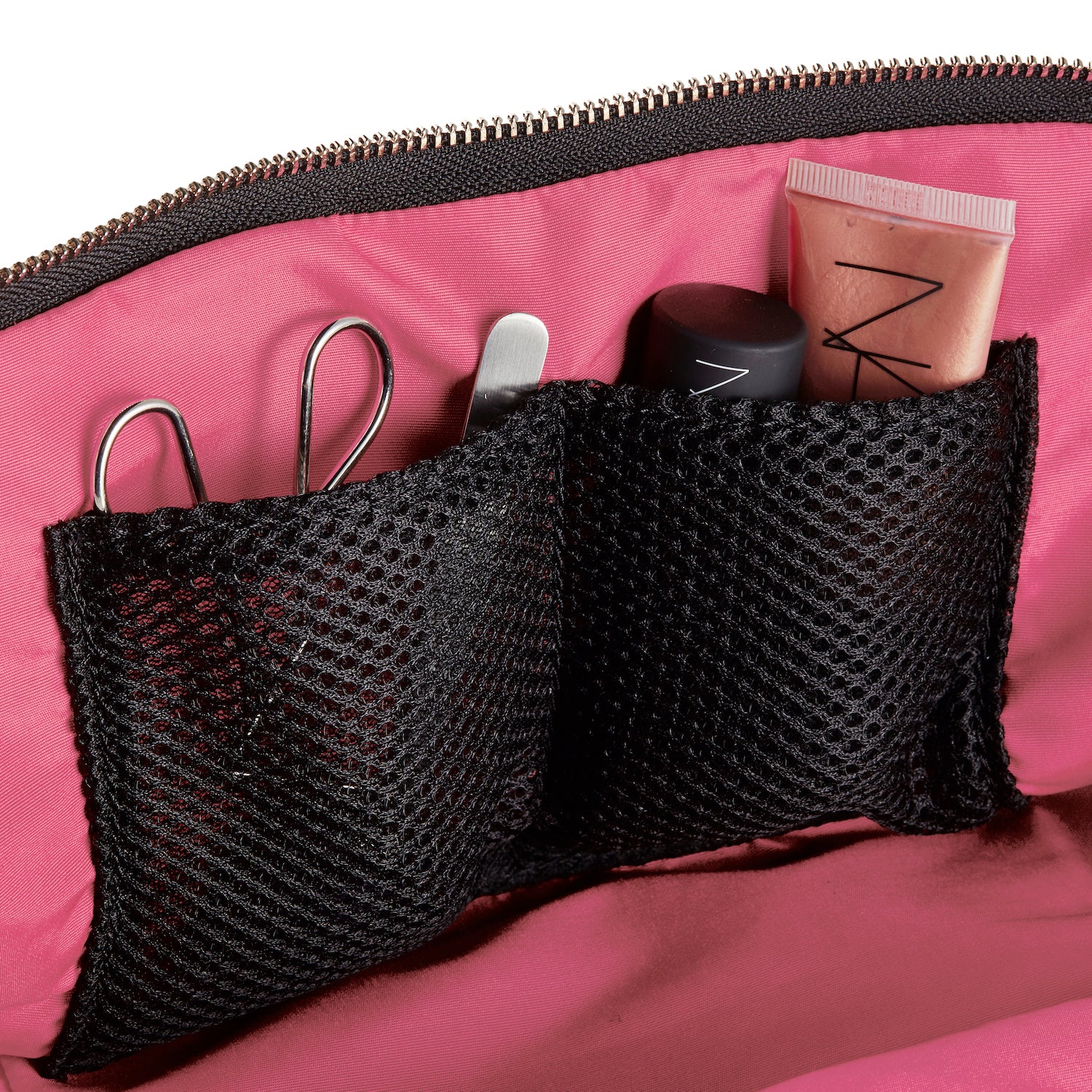 color: Everyday + Plum Fabric with Dusty Rose Interior; alt: Everyday Small Makeup Bag | KUSSHI