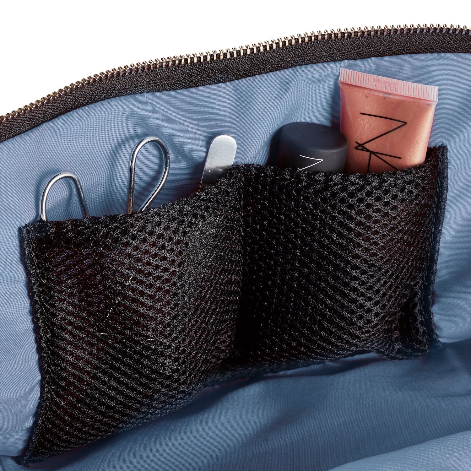 color: Cool Grey Interior; alt: The Complete KUSSHI Set Makeup Bag | KUSSHI
