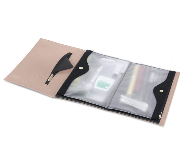 color: Blush Vegan Leather+Double Pocket Organizer