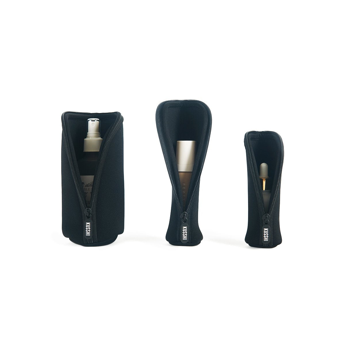 Kusshi Set of 4 Travel Bottle Protectors Black