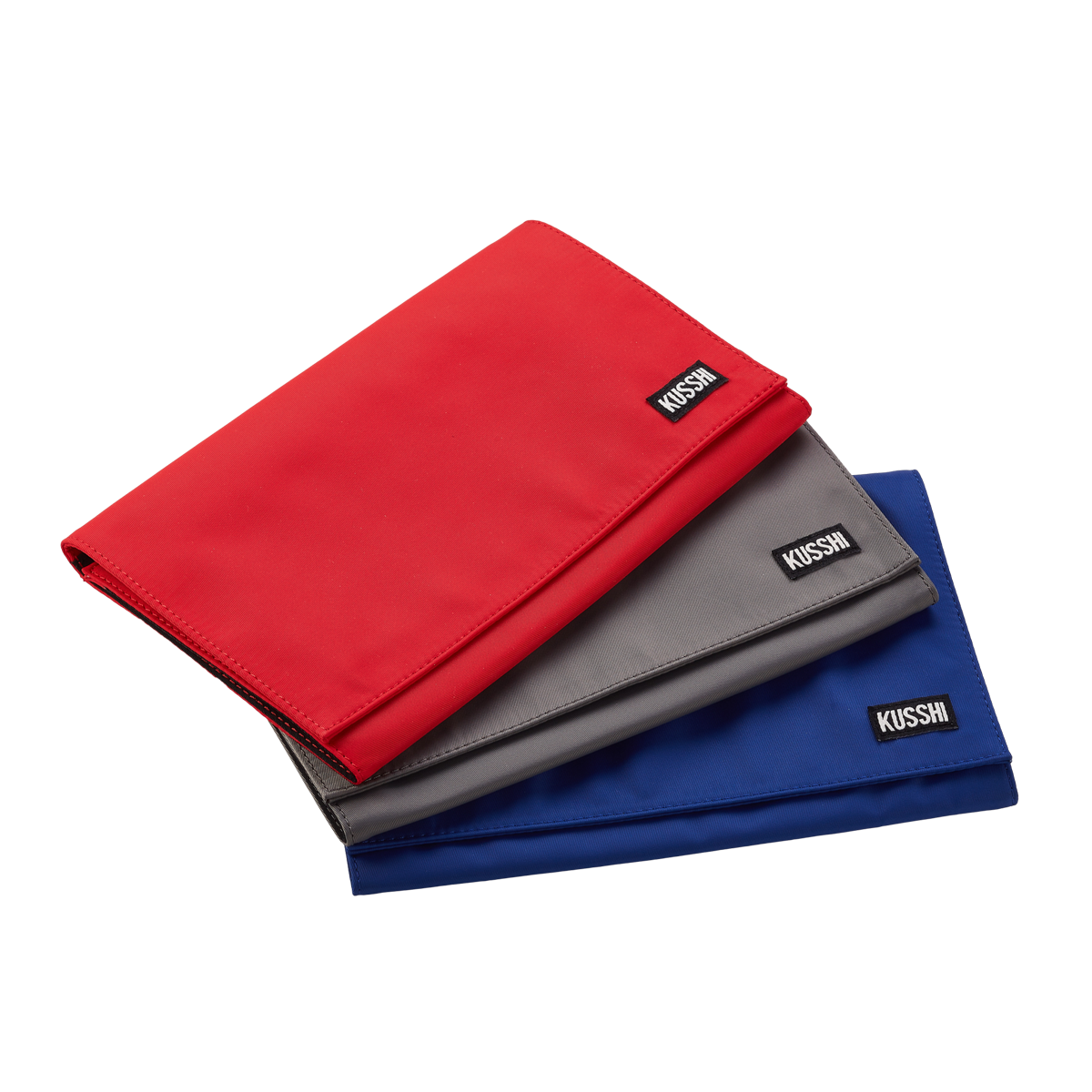 color: Candy Apple Red Fabric; color: Satin Black Fabric; color: Steel Grey Fabric; color: Pink Fabric; color: Royal Blue Fabric; color: Navy Fabric; color: Fabric; alt: Makeup Brush Organizer | KUSSHI