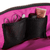 color: Satin Black Fabric with Pink Interior; alt: Signature Medium Size Makeup Bag | KUSSHI